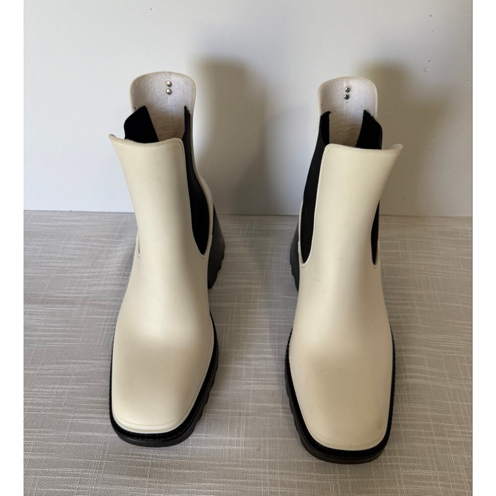 Circus NY White & Black Chelsea Ankle Boots Size 8 Waterproof Chunky Block Sole - Picture 3 of 10